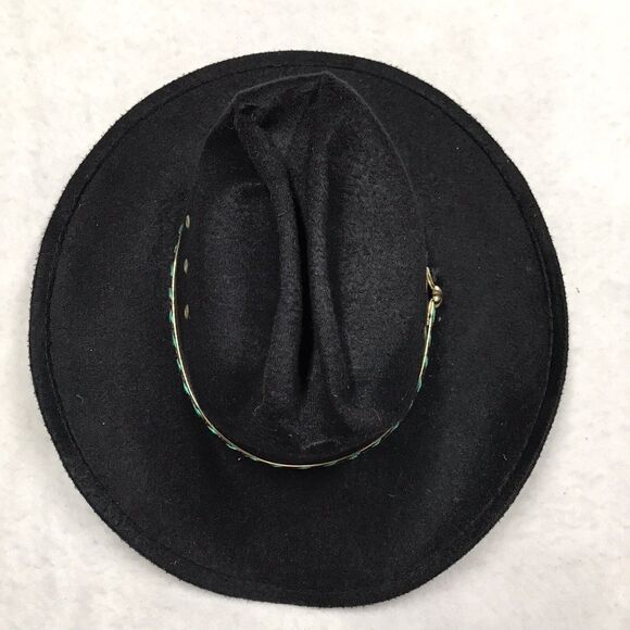 WESTERN EXPRESS Felt Stetson Hat Men 7 Cowboy Westworld Man in Black Gold Trim - Picture 3 of 14